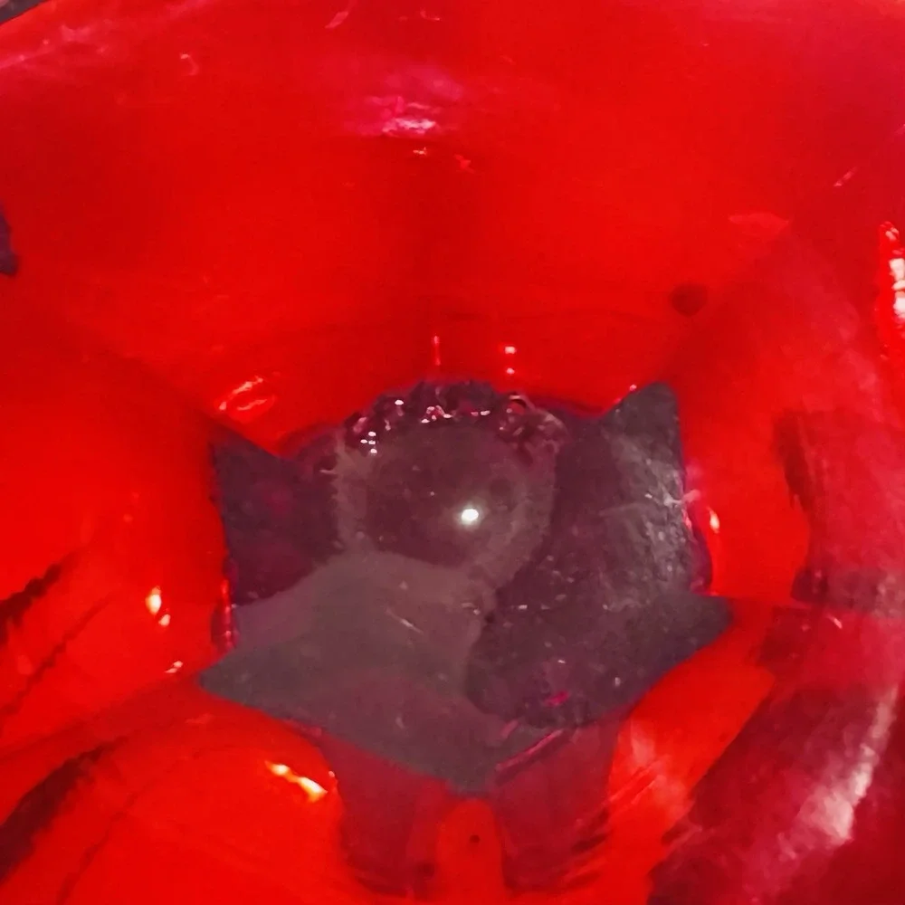 Vintage Ruby Red Pressed Glass Stemmed Wine Cocktail Glasses
